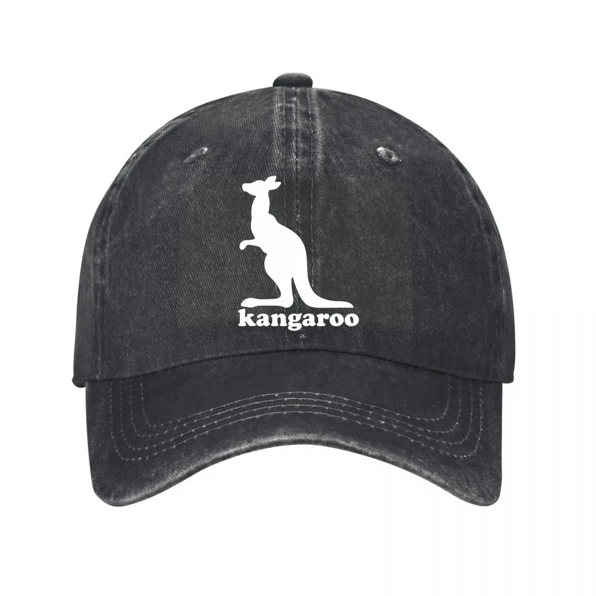 Kangaroo Silhouette Australian Wildlife Graphic Washed Baseball Cap Outdoor Hat