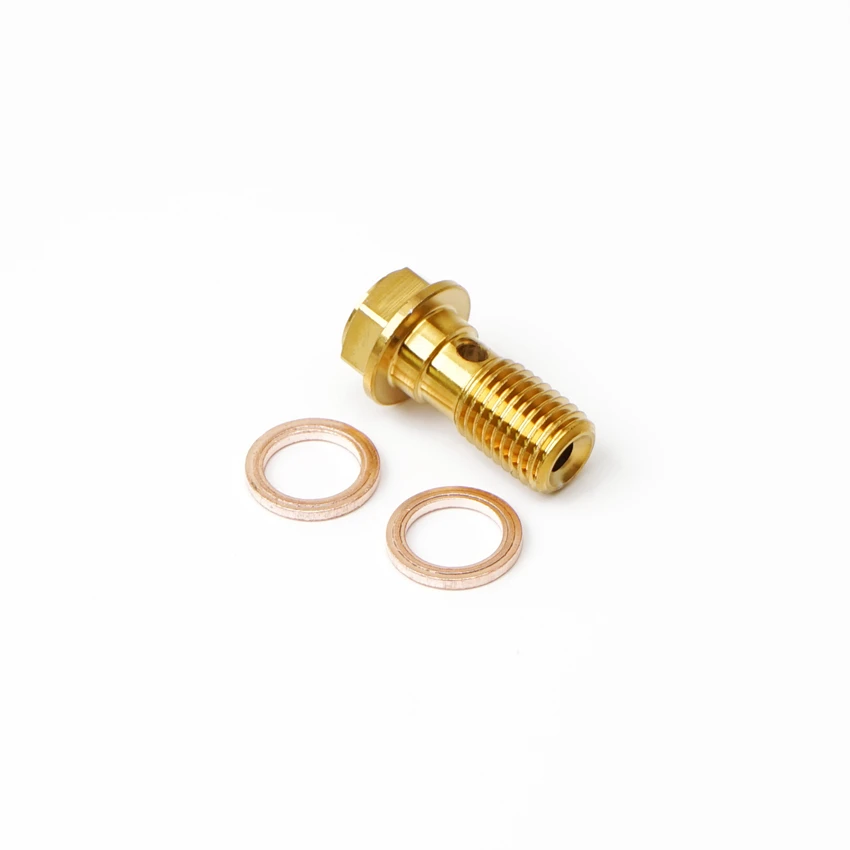 Universal Golden M10X1.25 Banjo screws stainless steel for Motorcycle Brake tubing Hose brake caliper Yellow Oil Nozzle screws