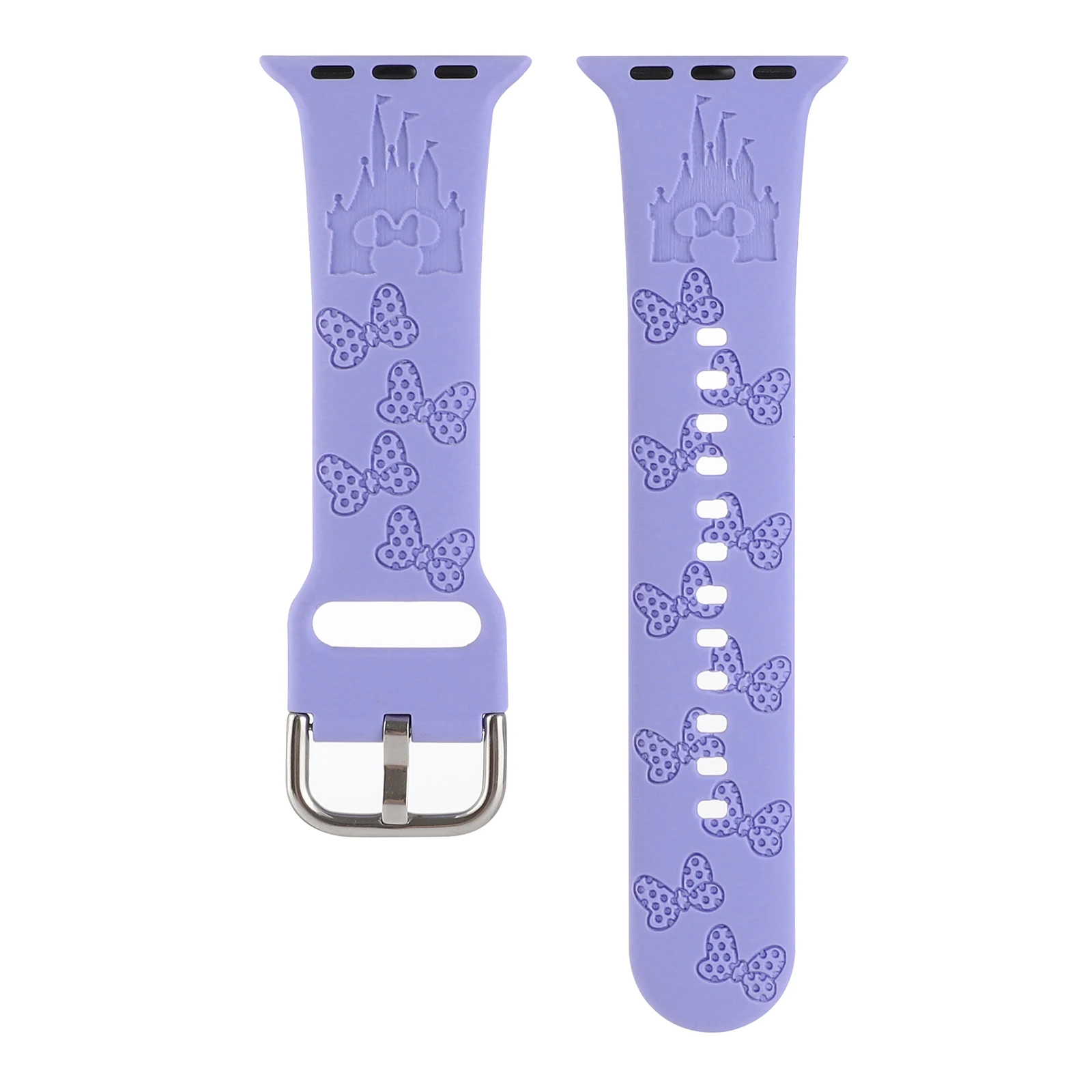 Engraved castle  Strap for Apple Watch Band girl silicone cartoon solo loop 44mm 40 45mm 41 38mm 42 49mm  Iwatch9 8 7 6 5 4wrist