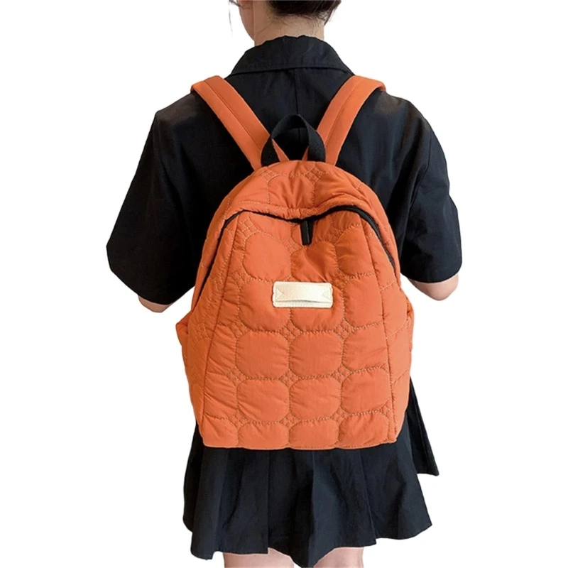 Casual Puffer Backpack Large Capacity Backpack Waterproof Lightweight Backpack School Bag Adjustable Strap for Women Men