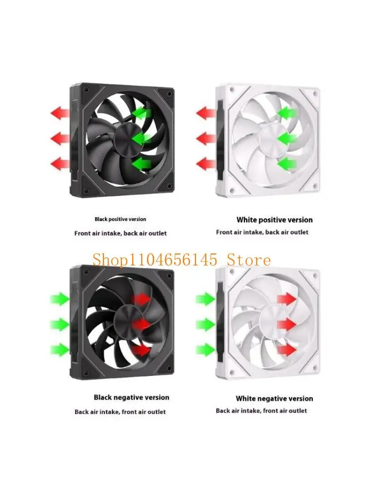 

5asd 120mm PC Case Fan Customizable PC Cooling Fan Mirror Lighting Double Color Selection DC12V