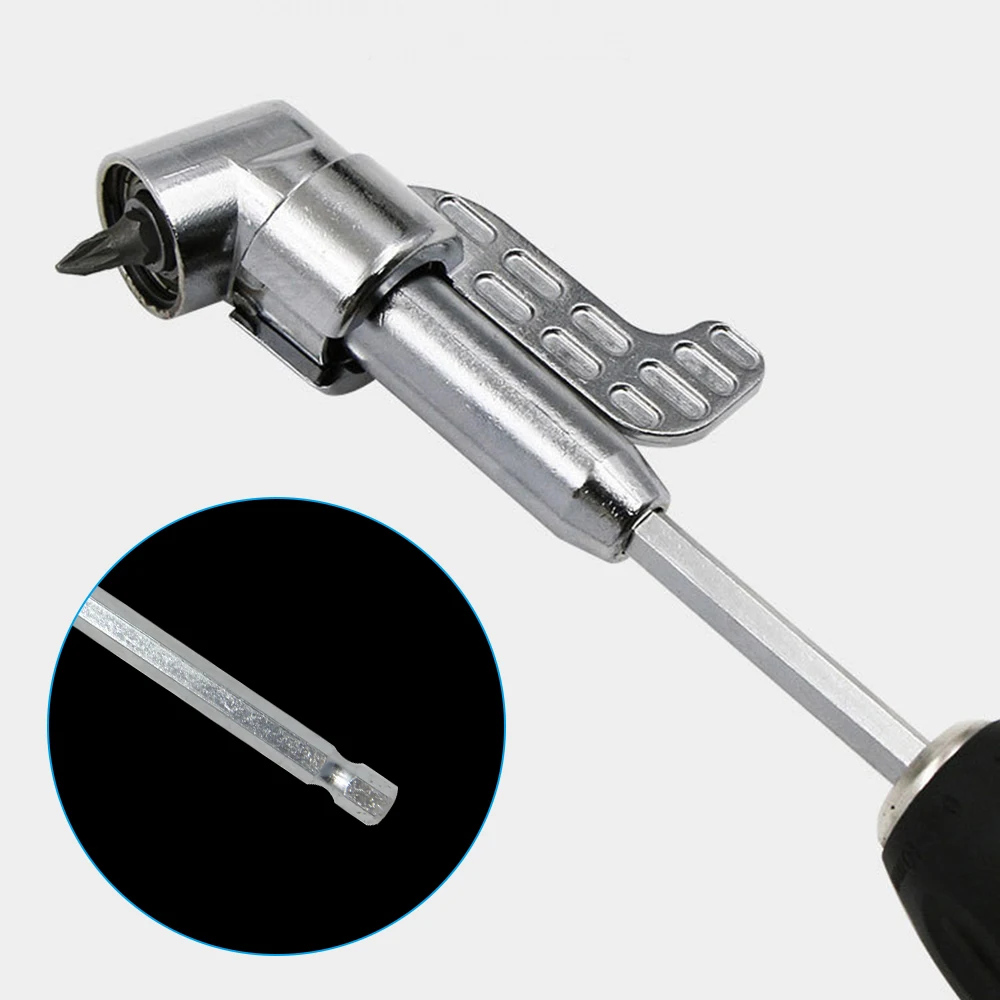 105 Degree Right Angle Screwdriver Bit Holder 1/4 Inch Hex Shank Corner Drill Attachment Socket Driver for Tight Space gallery 5