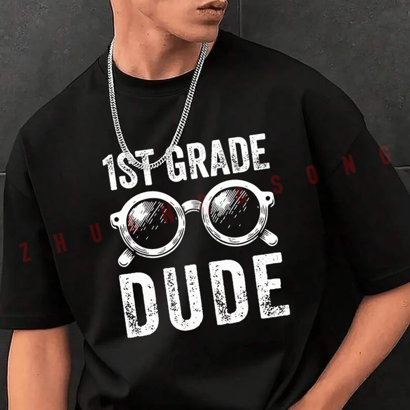

Funny 1st Grade Dude Men's Fashion T-shirt Casual Trendy Tshirts For Summer Comfortable Short Sleeve Tops