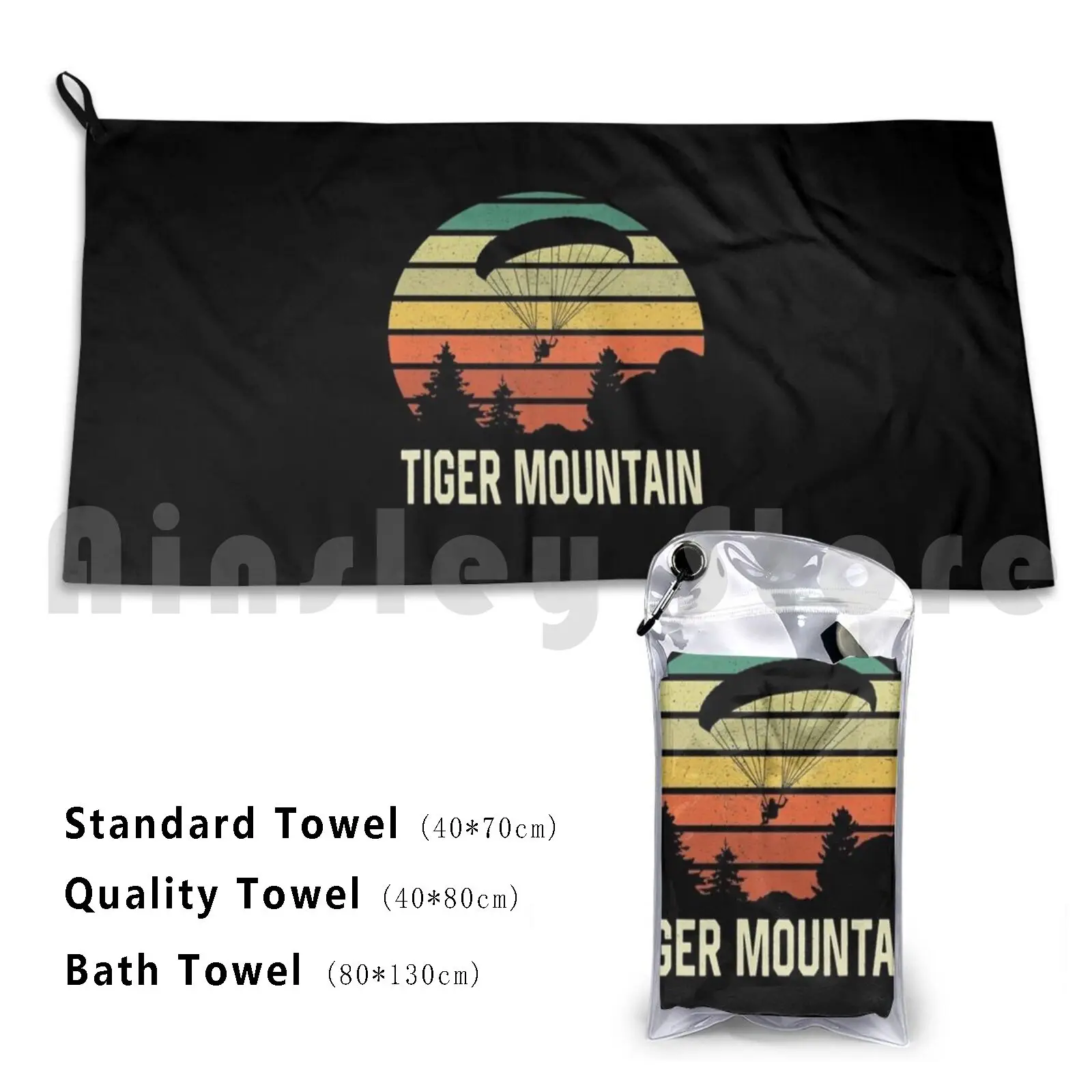 Tiger Mountain Paragliding Hanggliding Shirt Glider Retro Soaring Bath Towel Beach Cushion Tiger Mountain Tiger