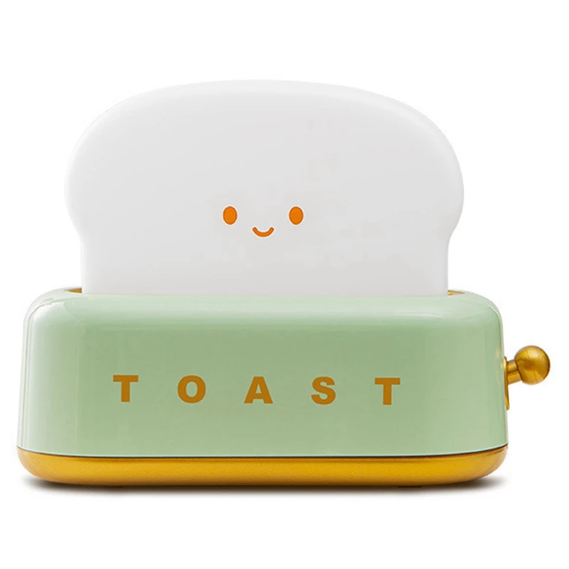 TKOH-Toast Luce notturna Tostapane Luce da tavolo Luce notturna per bambini Lampada da comodino per camera da letto carina