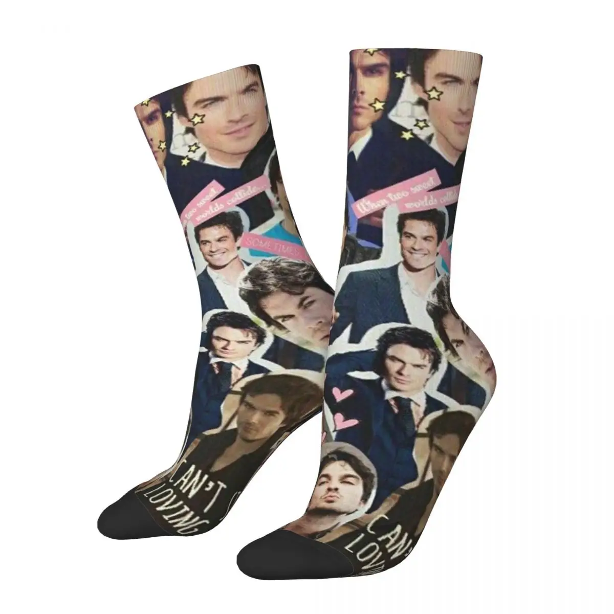 Winter Warm Fashion Unisex The Vampire Diaries Damon Salvatore Socks Tv Show Breathable Crew Socks