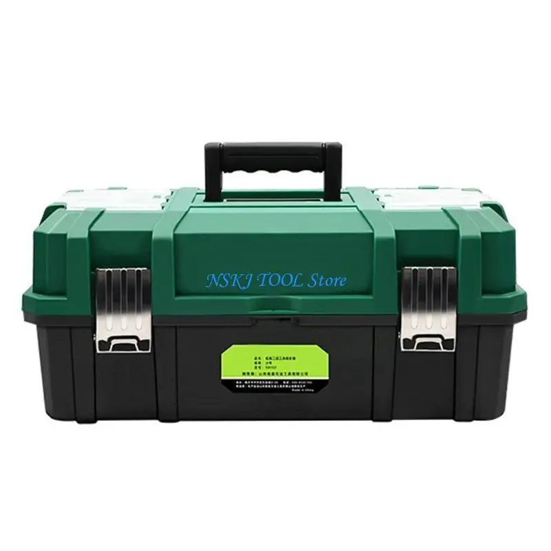 

L8RC Professional 17inch Tool Storage Box Large Capacity Organizers With 3 Dismountable Tiers Suitable For DIYer Enthusiasts
