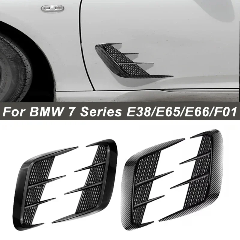 Shark Gills Side Fender Sticker Simulation Air Intake Trim For BMW 7 Series E38 E65 E66 F01 F02 F03 F04 G11 G12 Body Accessories