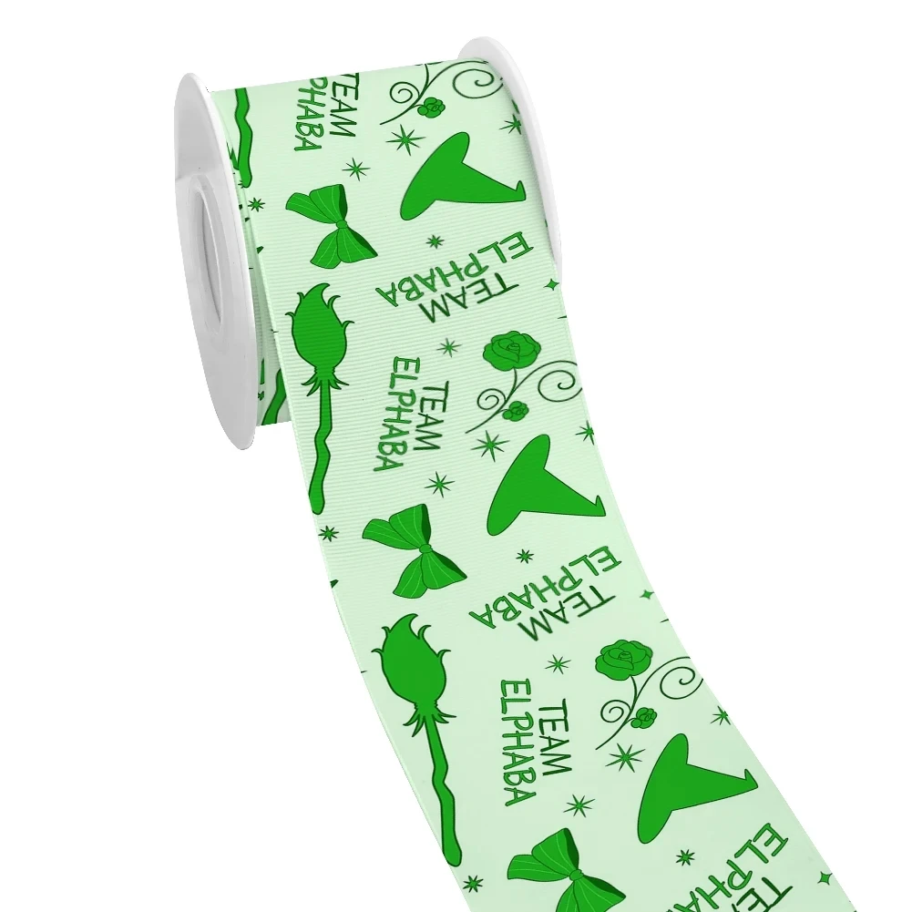 

50yards Glinda and Elphaba Printed Hot Cartoon Wicked Grosgrain Satin Ribbon for Gift Wrapping Hair Bow Craft Accessory