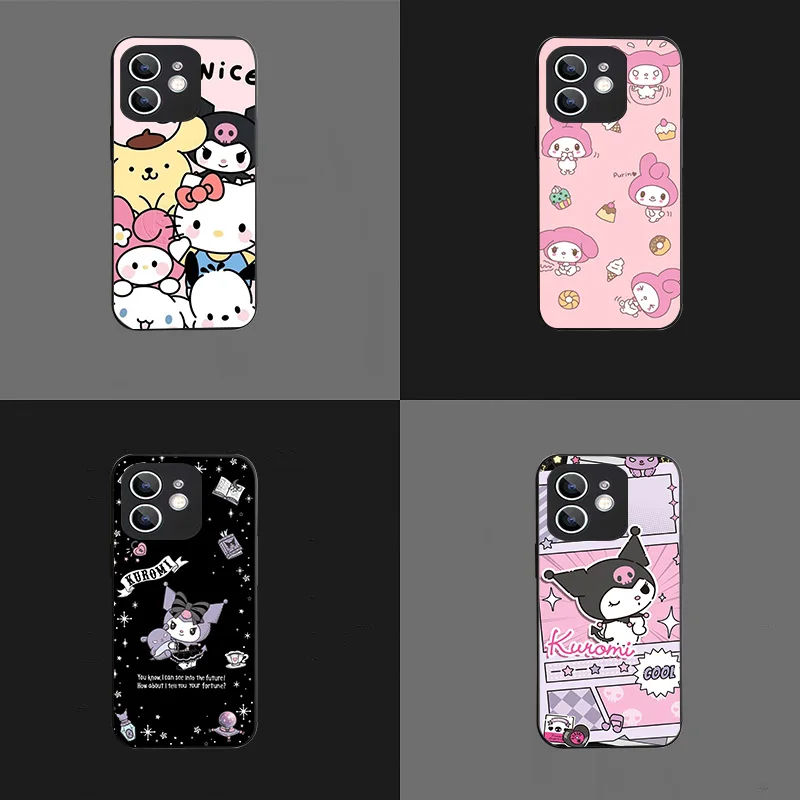 WRB-25 Sanrio Black Flexible TPU Case For Samsung J4 5 6 7 8 A40 M20 21 30 31 35 51 Note 8 9 Quantum2 Pro Plus Prime