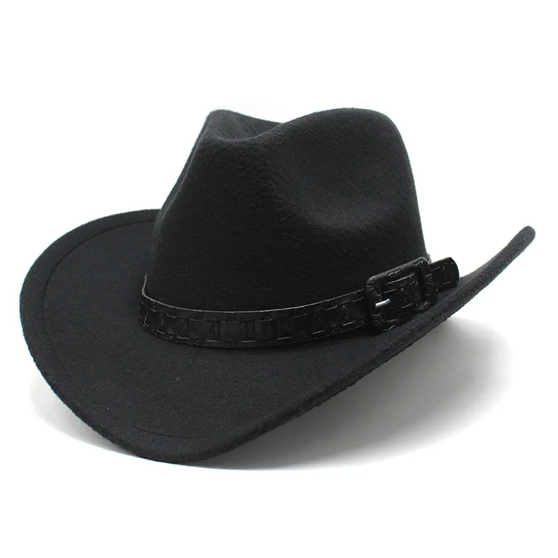 

Aliexpress New Wide Belt Woolen Western Denim Top Hat Men Women Couples' Cap