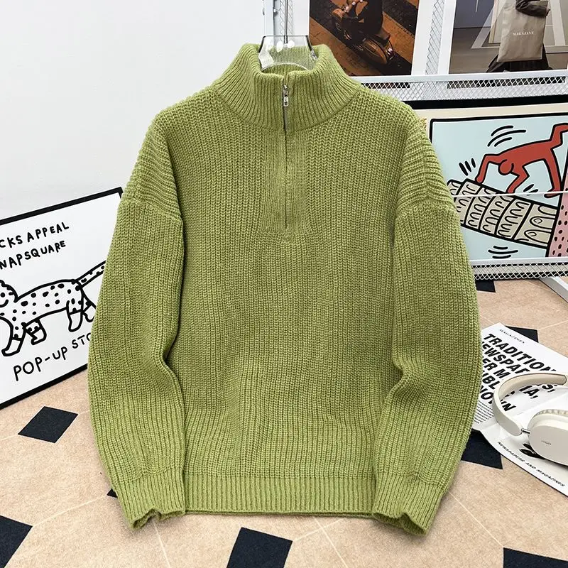 

Свободный крой вязаный кардиган с капюшоном ort Sve Long Sve на молнии Повседневная верхняя одежда для подростков Полиэфирное волокно Зимний...