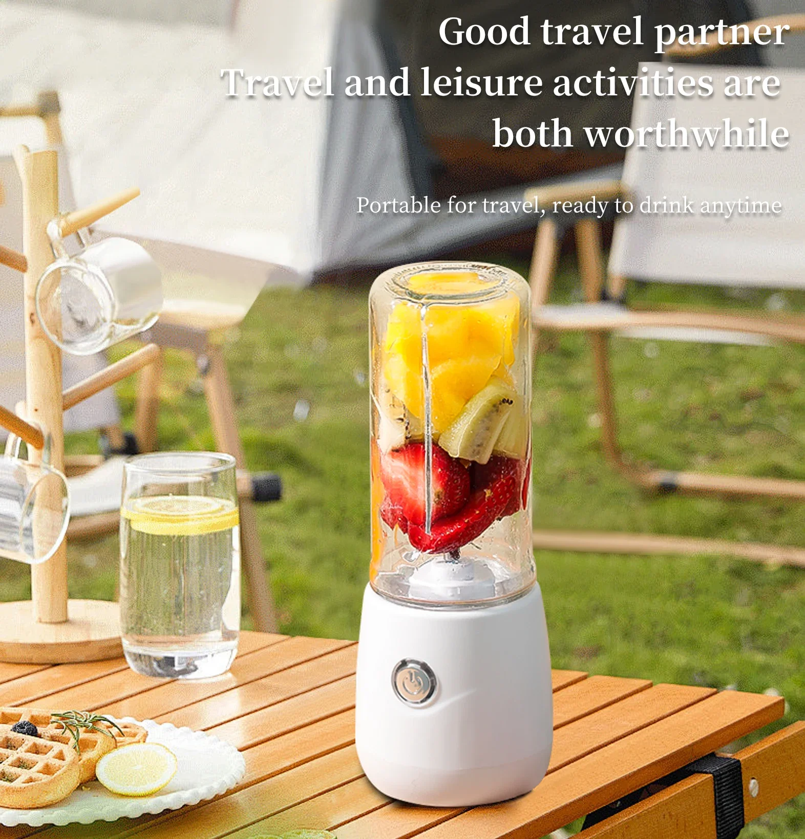 Portable Juicing Cup Double Cups Electric Glass Fruit Blender Multifunctional Kitchen Juicer USB Charging Outdoor Juicing Cup