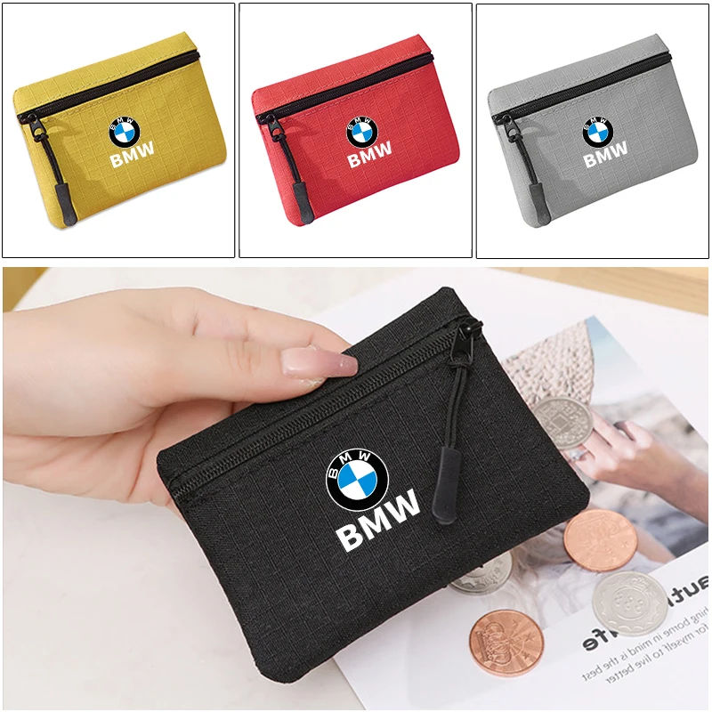 Zipper Purse Car Logo Key Case Coin Storage Bag Mini Wallet For BMW E46 E90 E60 F10 E39 F30 F10 E36 E87 E90 E70 E91 E30 G30 G20