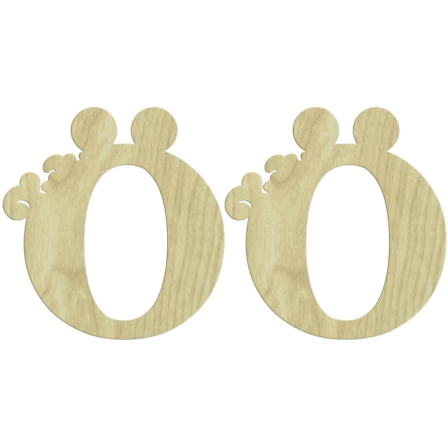 KD236 HE Letter 2li Set Wooden Package Ornament, Can Be Painted Wood Ornament