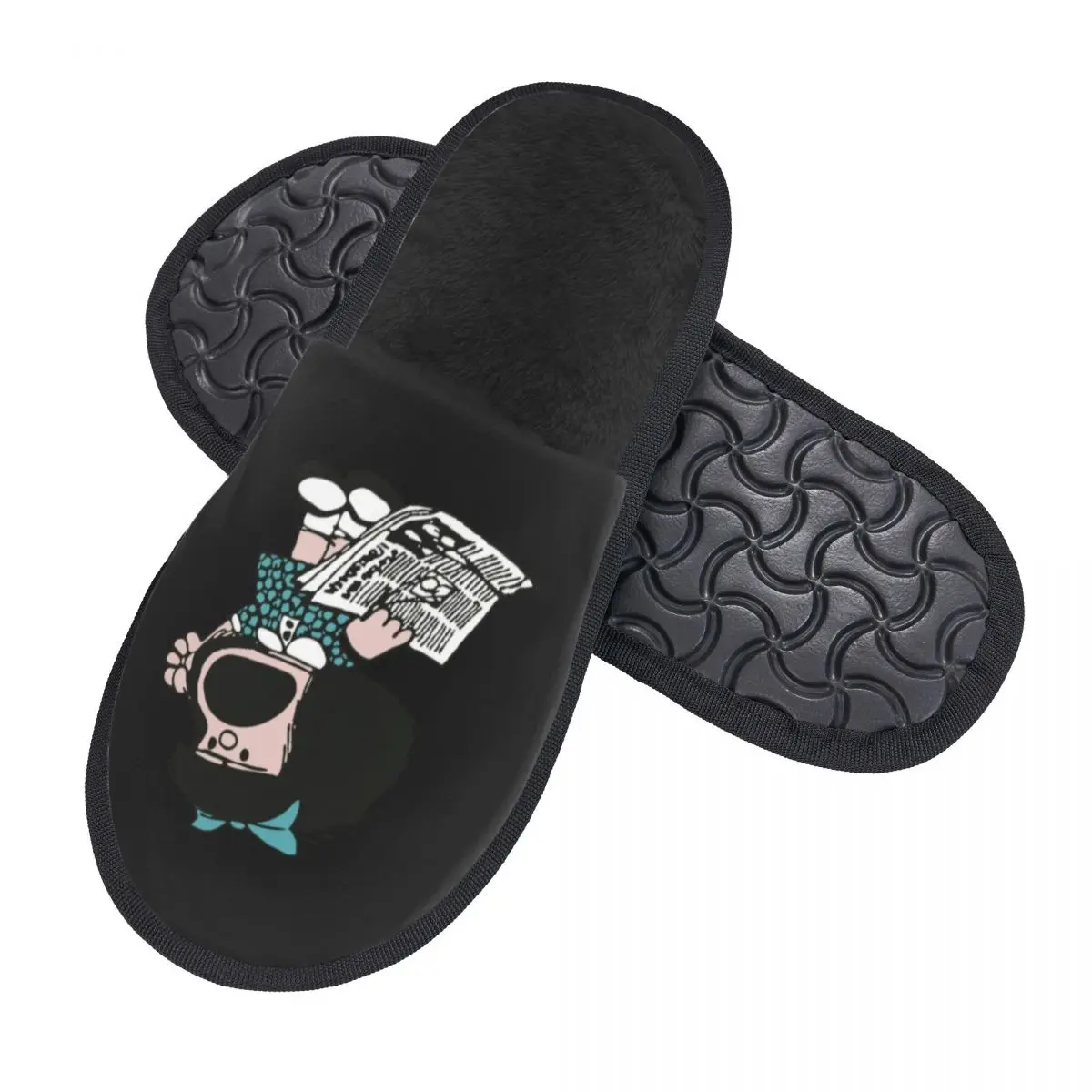 Custom Cartoon Manga Mafalda Protesting Soft Scuff Memory Foam Slippers Women Quino Comic Bedroom House Shoes