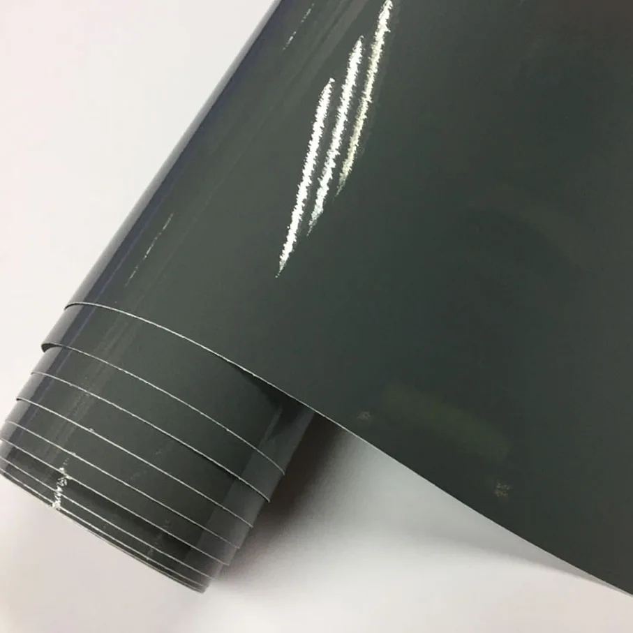 

High Gloss Cement Gray Vinyl Film Super Shiny Glossy Vinyl Film Car Wrapping Foil CAR STICKERS