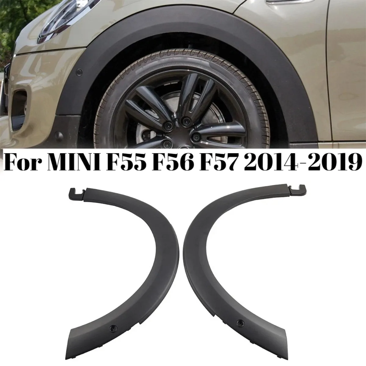 For MINI F55 F56 F57 2014-2019 Car Wheel Arch Trim Eyebrow Upper Fender Rubber Cover Auto Fender Parts 51777403259 51777403260