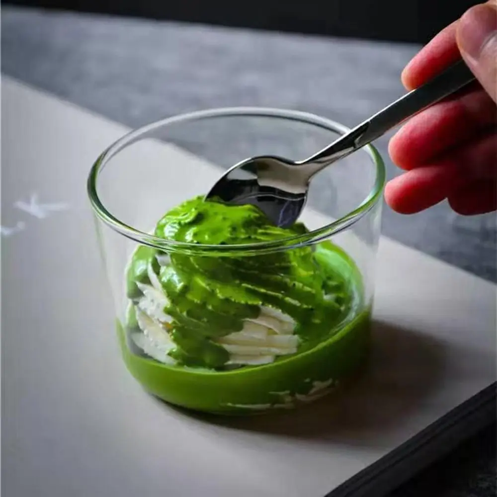 

Practical Glass Pudding Cup Transparent Round Shaped Candy Dishes Serving Bowls Jelly