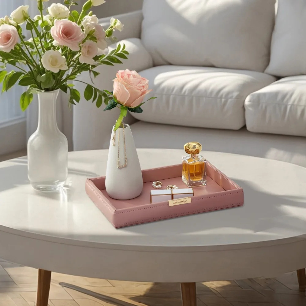 

Держатель для часов, скандинавский настольный лоток для хранения, квадратный кожаный ящик для хранения ювелирных изделий, элегантный многофункциональный поднос для гостиной