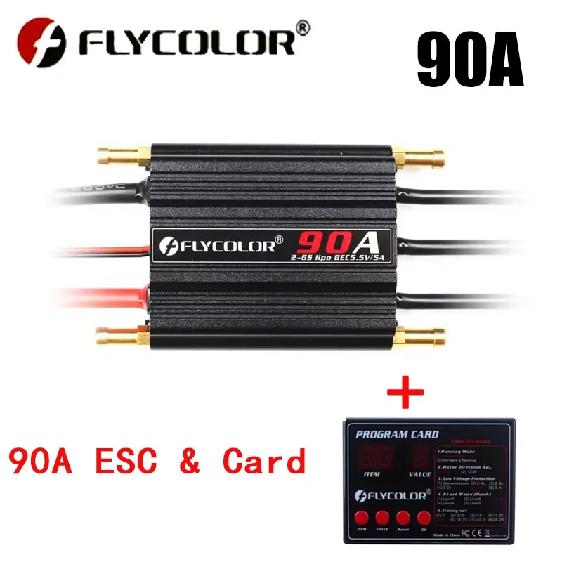 Originele Flycolor 50A 70A 90A 120A 150A Borstelloze ESC Speed Controller Progaming Kaart 2-6S Lipo BEC 5.5 V/5A voor RC Boot