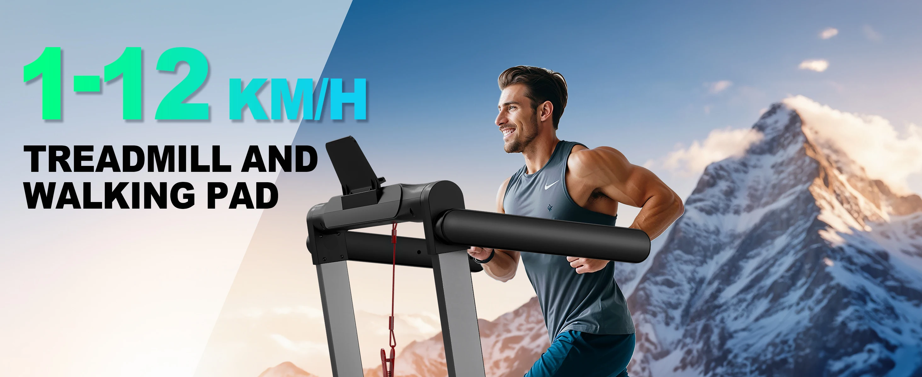 3-in-1 Heim-Laufband 2,5 PS Geräuscharm Bluetooth-Lautsprecher Faltbar 12 Programme Fernbedienung Dual-LED-Display für Zuhause und Büro – Detail 1