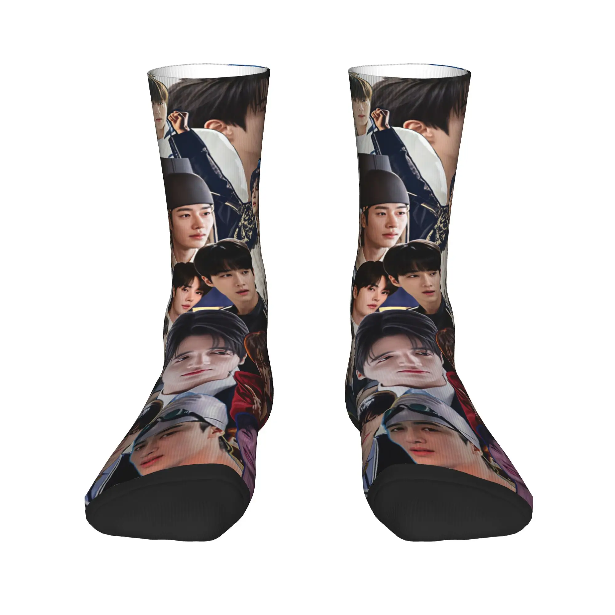 B-Byeon W-Woo-seok Socks  Gothic Stockings Women Men Warm Soft Skateboard Socks Autumn Graphic Non Slip Socks