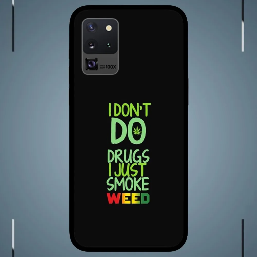 Rauchen Sie es einfach Hanf Marihuana Handy hülle für Samsung Galaxy S24 S23 S22 S21 S20 Fe Note 20 Ultra 5G schwarz Handy hülle