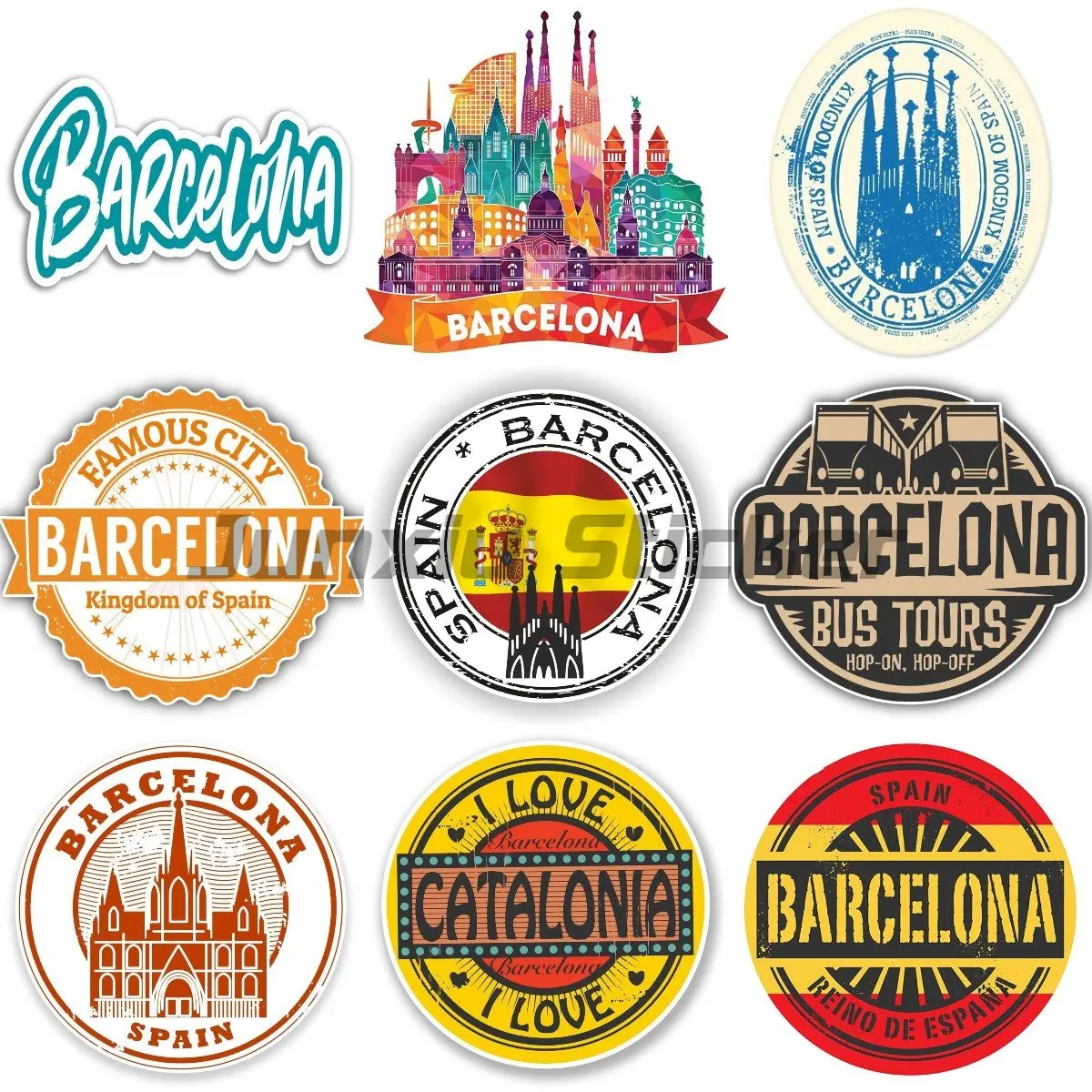 Barcelona SpainHelmet Decals Vinyl Sticker Paper for Printer Laptop Stickers Car Accessoires Stickers Occlusion Scratch