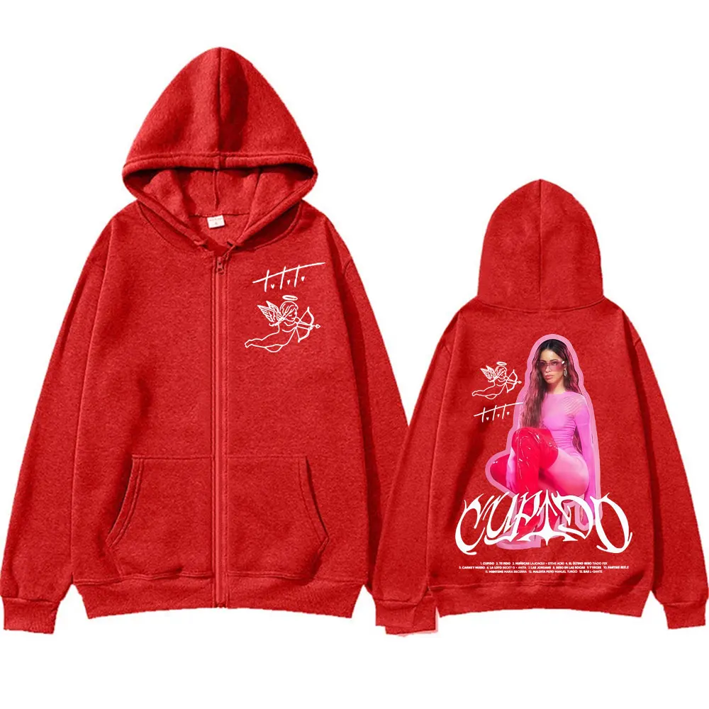 Singer Tini Stoessel Cupido ألبوم جرافيك زمم بلوزات الرجال النساء الملابس موضة القوطية هوديي المتضخم سستة البلوفرات