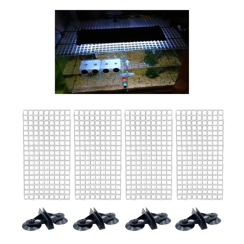 

1Set Lattice Plate Aquarium Isolation Panel 30x15cm Clear Splicable Divider Set for Tank Compartment Breeding and Fish