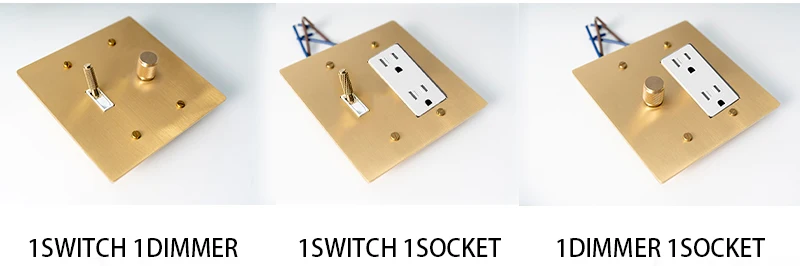 2Gang Maßgeschneiderte goldene schwarze Retro-Bronze-SS-Platte 30 Tage Messing geknoteter Kippschalter 110 V amerikanischer Standard-Wandschalter-Steckdosendimmer – Detail 4