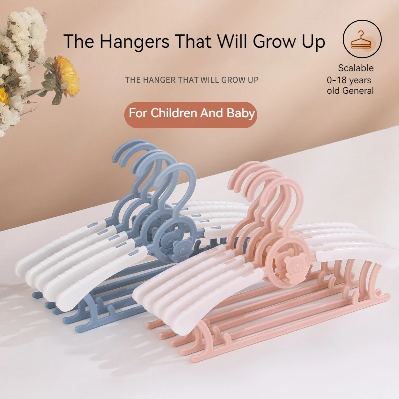 

10/20PCS Non-Slip Baby Children's Clothes Hanger Racks Adjustable Storage Hangers Cute Kids Closet Clothing Organizer Coats Rack