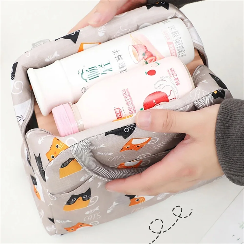 Portable Lunch Bags Thermal Insulation Lunch Box Storage Bag Children\'s School Lunch Box Bag Picnic Storage Large Capacity Tote