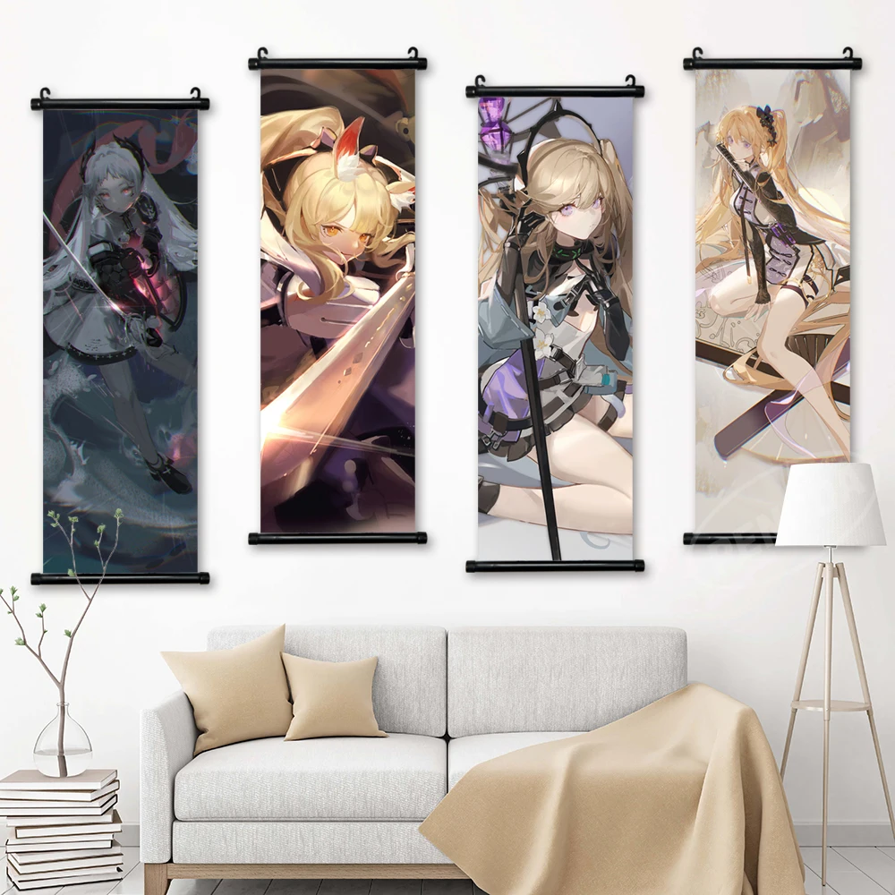 Print Arknights Poster Blemishine Wall Artwork Aurora Pictures Painting Game Canvas Nightingale Hanging Scrolls Home Decoration