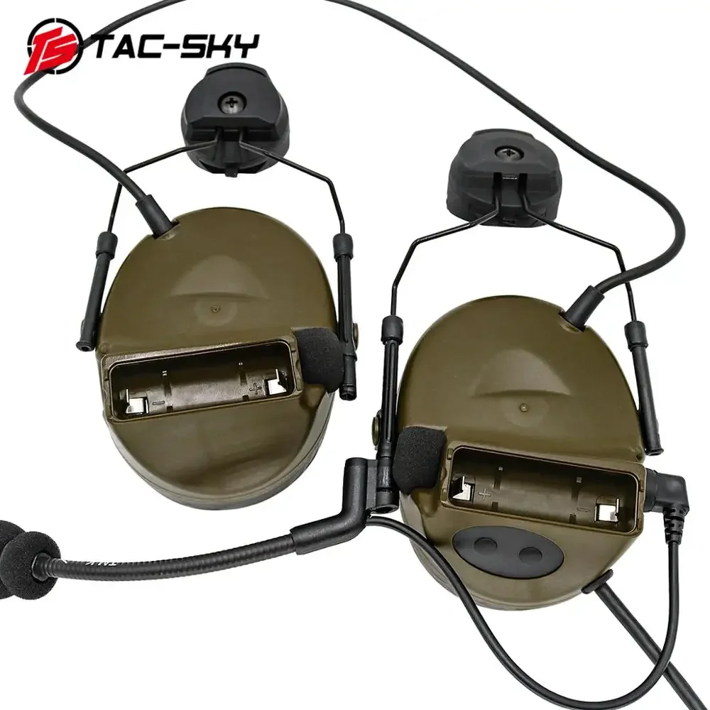 TAC -SKY COMTAC II Headset with ARC Rail Adapter Airsoft Shooting Headphone Heari Protection Tactical Headset for Airsoft Sports