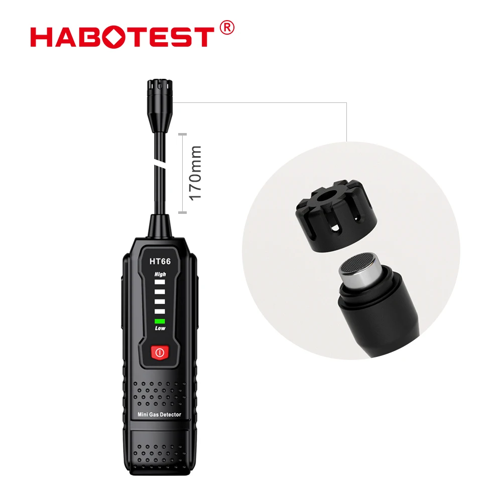 HABOTEST Gas Leak Detector HT66 Sound Alarm Gas Tester Combustible Flammable Natural Methane Gas Leak Detector 50-1000PPM