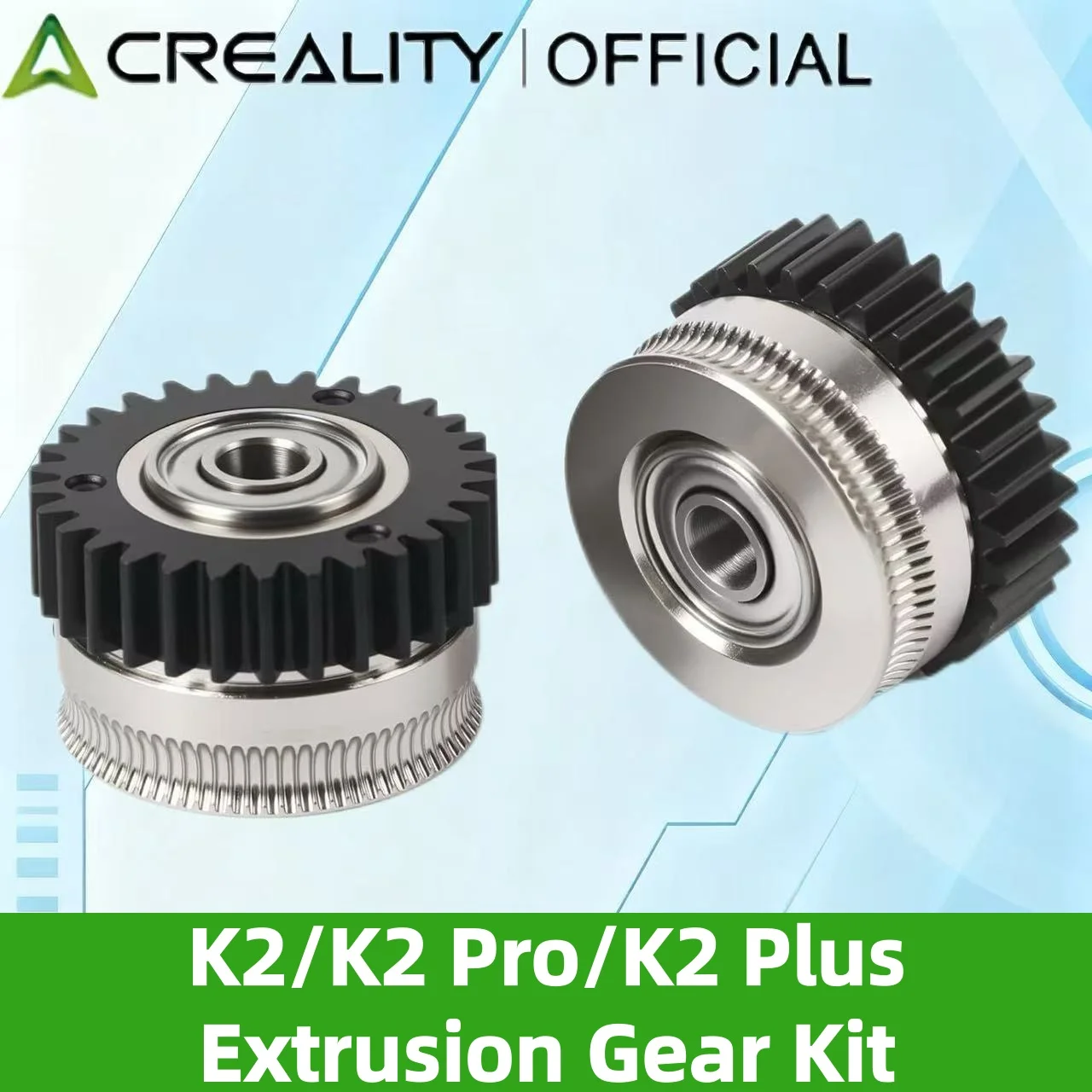 Creality Official K2/K2 Pro/K2 Plus مجموعة تروس البثق ملحقات الطابعة ثلاثية الأبعاد، 2 قطعة ترس البثق للطابعة ثلاثية الأبعاد K2 Plus