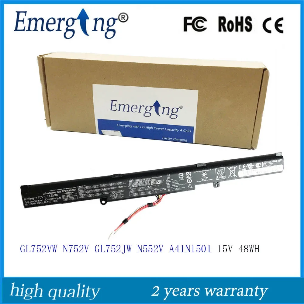 15V 48WH New Original Laptop Battery A41N1501 for ASUS  N552V N552VW N752 N752V N752VW GL752 A41LK9H