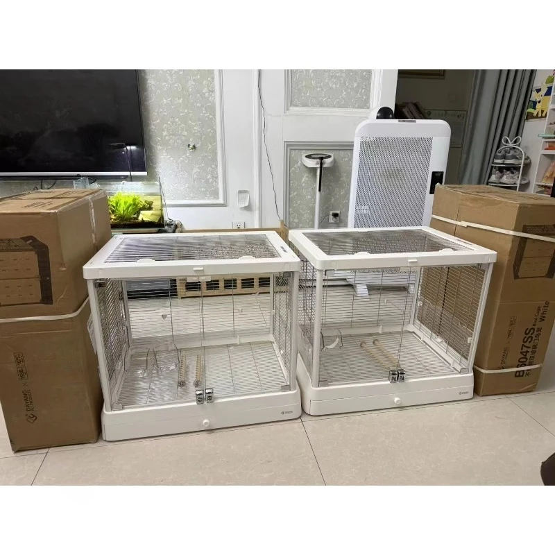 Plus-sized Panoramic Iron Bird Cage Ornamental High Household Parrot Skin Peony Foldable Simple Solid Box