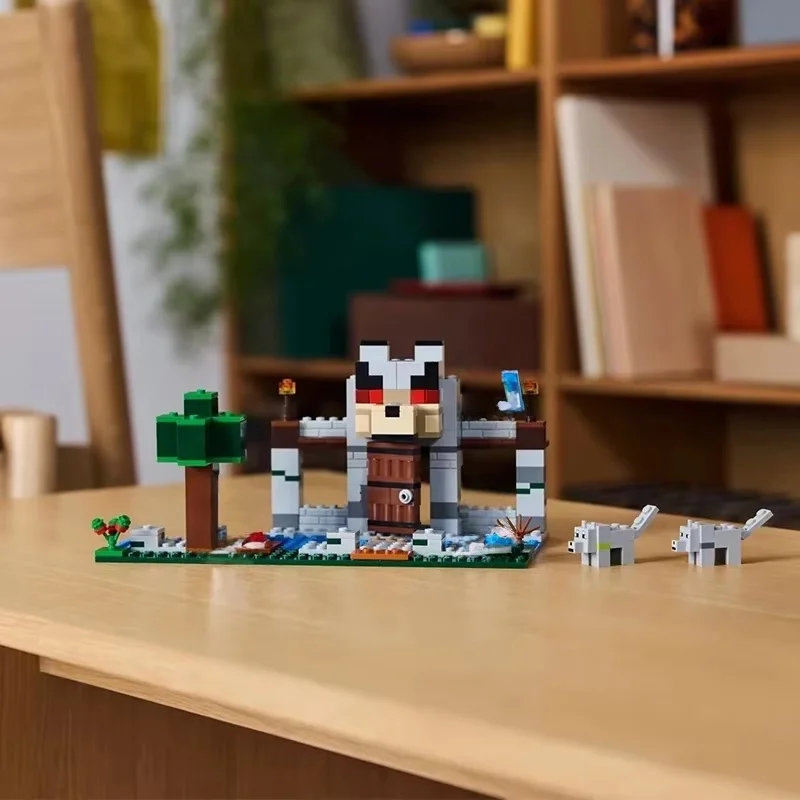 

Серия игр My Mini World, волк, крепость, креативные строительные блоки, украшения для сборки, детские рождественские игрушки, подарки
