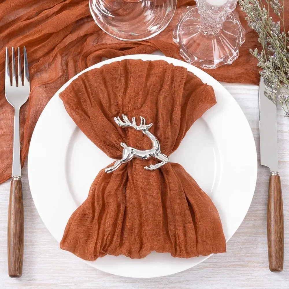 Party Supply Table Decoration Gauze Napkin Reusable Soft Cotton Napkin Retro Vintage Placemats Wedding