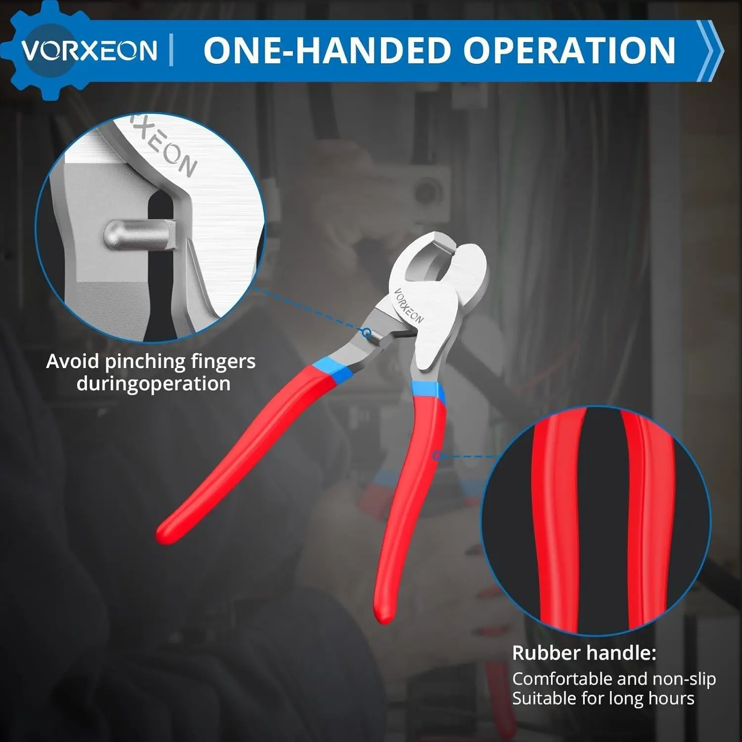 Cortador de cabos 240 mm / 9,5 polegadas Vermelho, VOR056