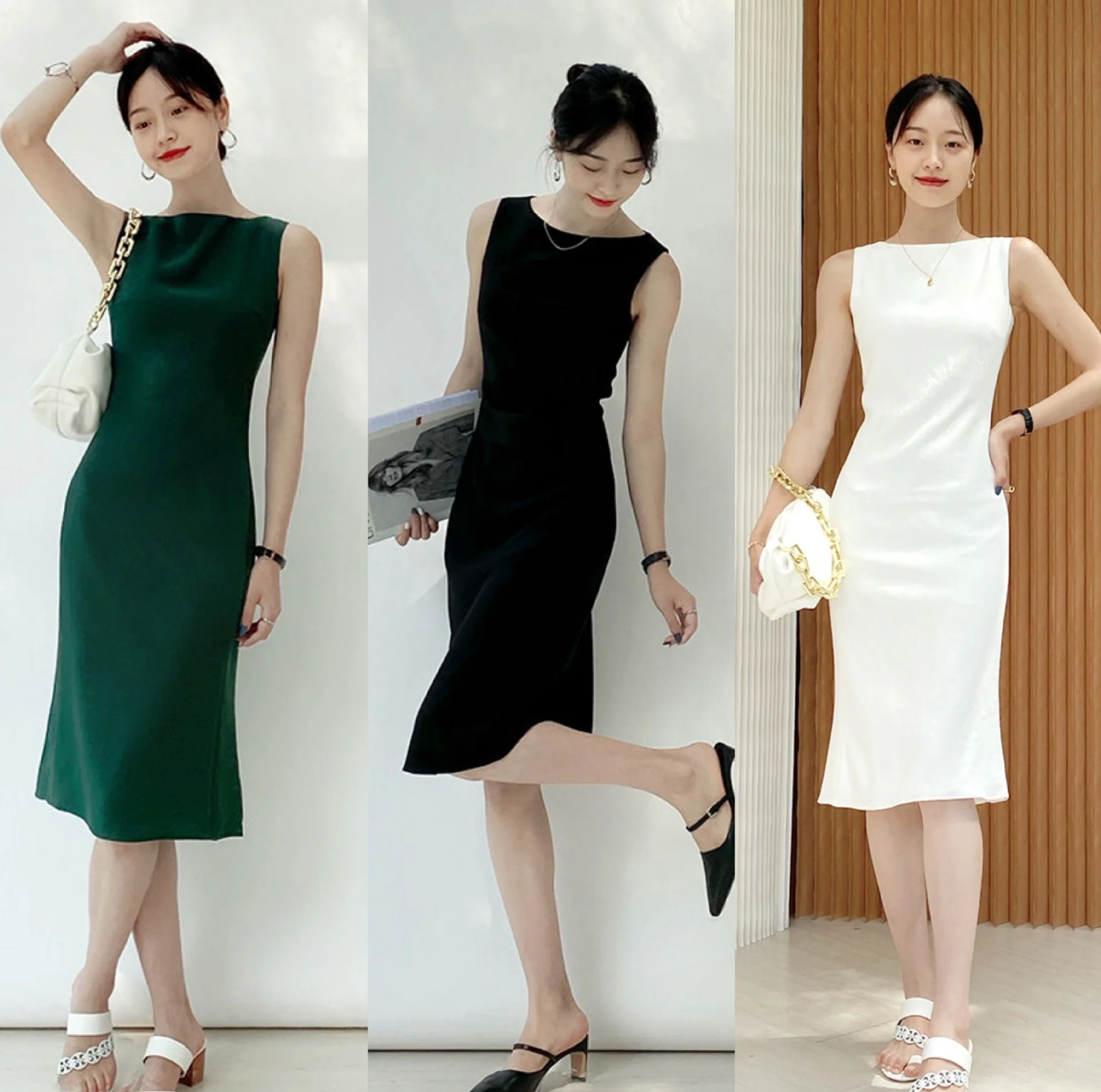 

Ele Lady Summer Asymmetrical Hemline A-Line Dr Svel Tailored Fit Simple Design Tee-acetate Long Dr