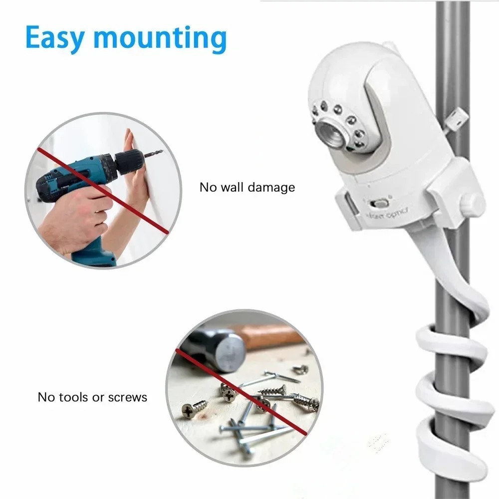

Universal Baby Monitor Bed Bracket Multifunction Camera Holder 1/4 Screw Flexible Clip Hose Holeless Mounting CCTV Phone Stand