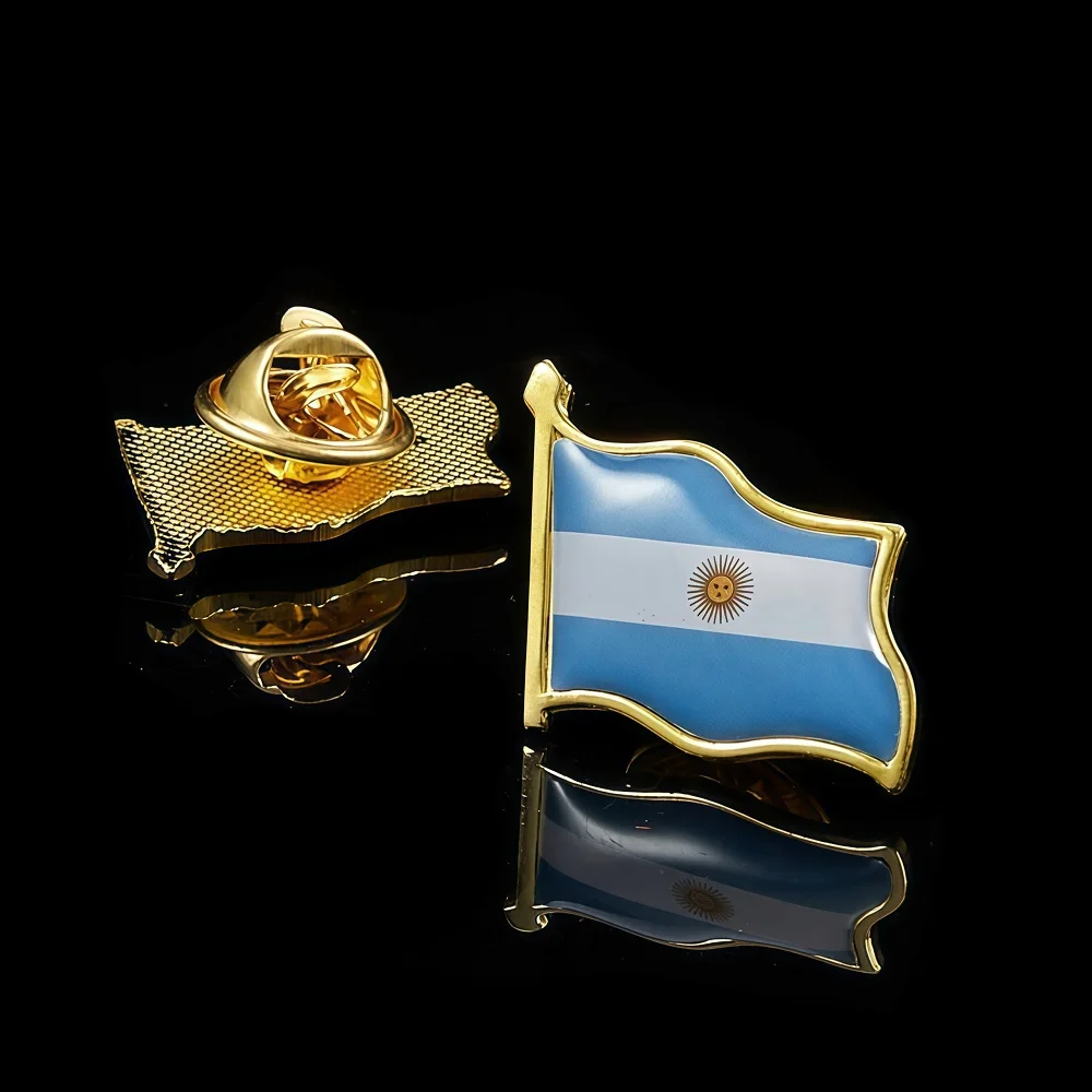 Broche de sombrero de palo de campo Argentina, Pin de solapa ondeante, Pin de corbata, Pin de solapa de amistad, accesorios para traje y bolsas de viaje