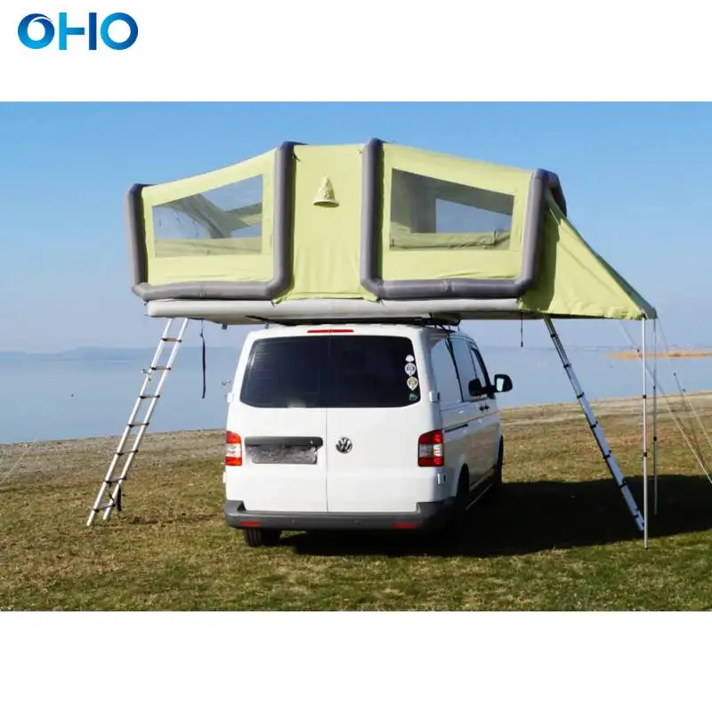 OHO Large Size Inflatable Car Roof Top Tent for Family