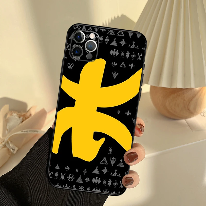 Amazigh Symbol Berber Academy Case For iPhone 11 12 13 14 15 16 Pro Max Cover For iPhone 13 12 Mini XR X XS Max Plus