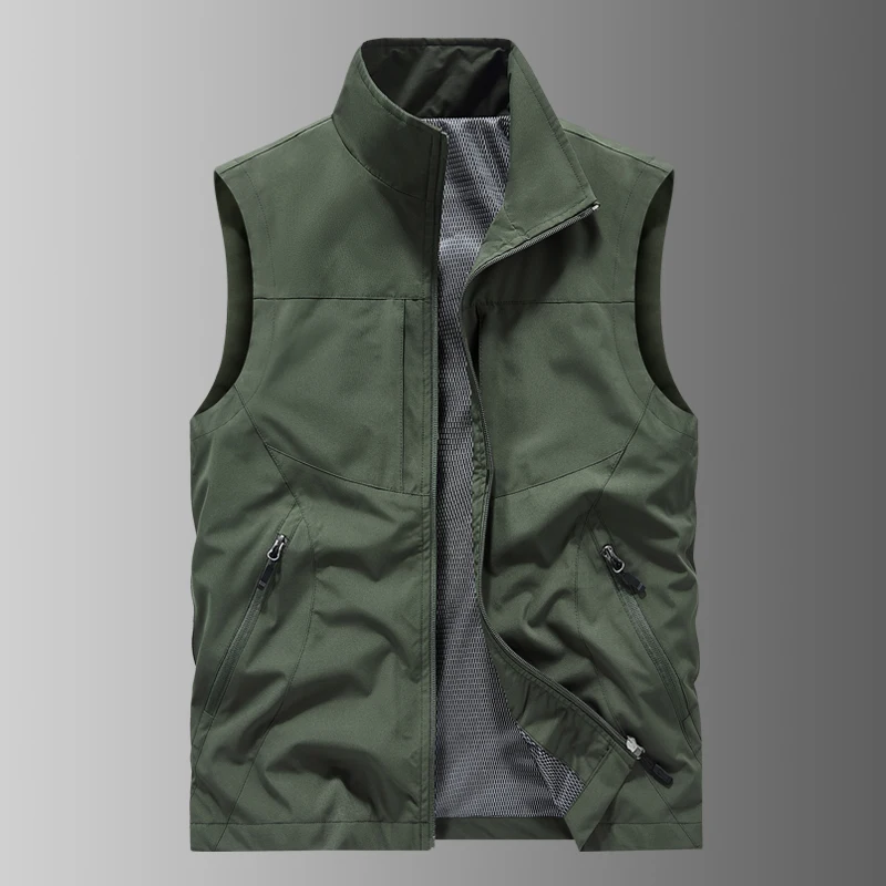 

New Outdoor Sports Fitness Running Men's Leather Vest Comfortable Versatile Windproof Breathable High Quality Leisure Jacket