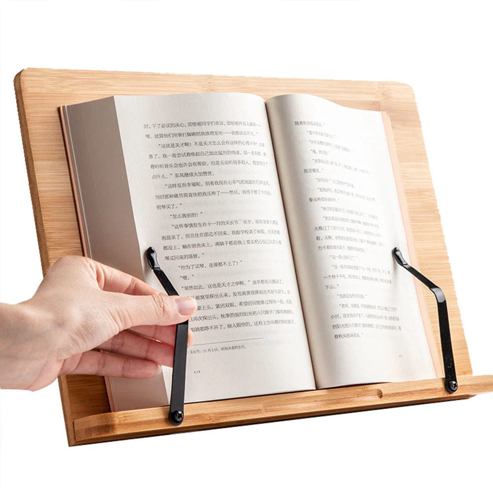 

Portable Adjustable Book Holder Tray and Page Paper Clips-Cookbook Reading Desk Sturdy Bookstand-Textbooks Lightweight Bookstand